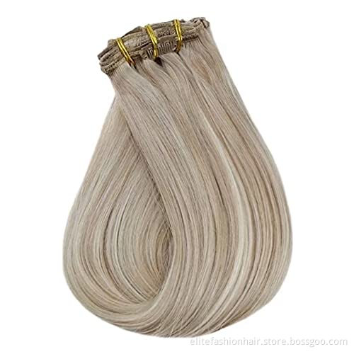 Wholesale Natural Remy Human Hair Extensions for Women Clip in Human Hair Extensions Double Weft Human Hair Clip in Extensions